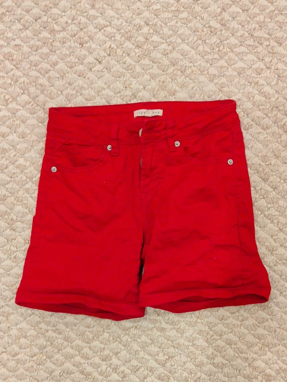 Copper Key Red Girls' Denim Shorts